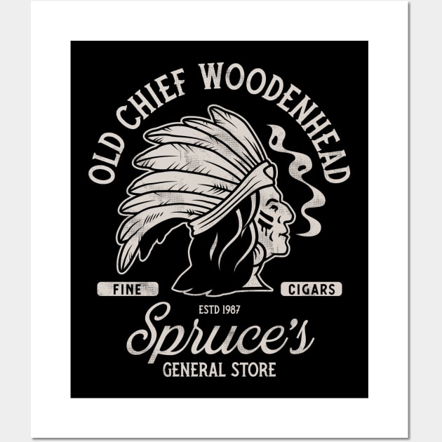Old Chief Woodenhead Black & White- Stephen King - Vintage Distressed Horror Wall Art by Nemons